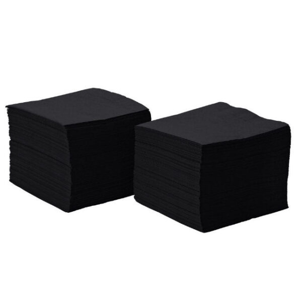 BLACK NAPKINS 1-PLY (24 cm X 24 cm)